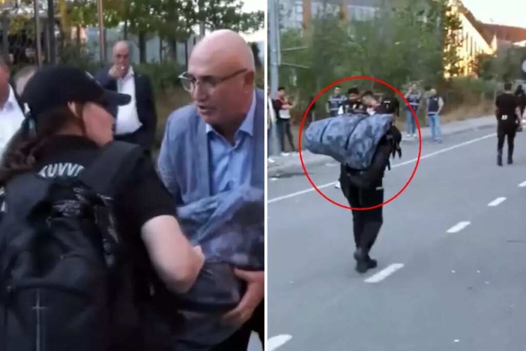 kadin polise yardim etmek isteyen mahmut tanal erkek polislere tepki gosterdi Xfy1AGM4